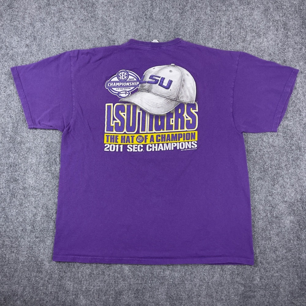LSU Tigers T-Shirt Mens 2XL Purple 2011 SEC Champions Graphic Tee